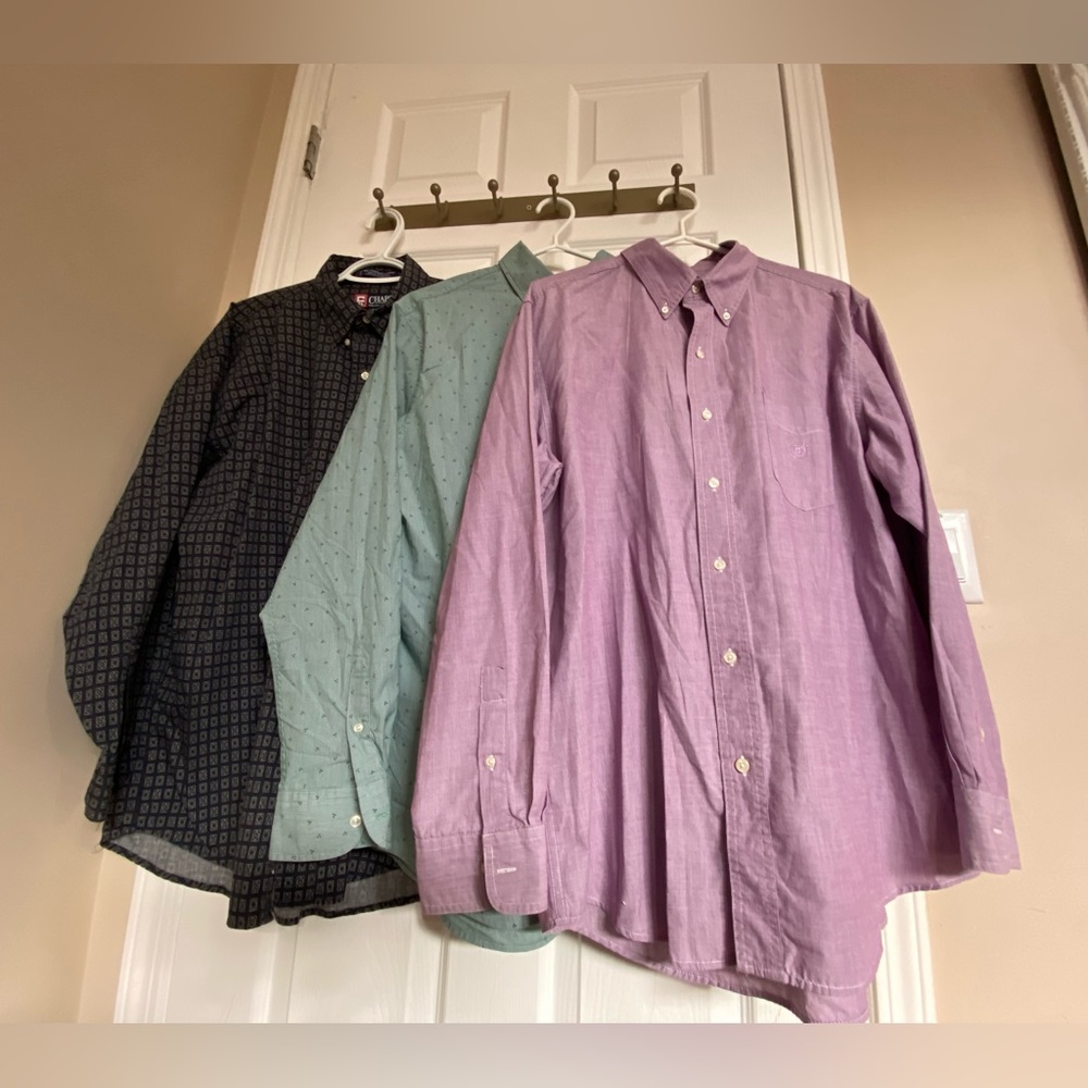 Chaps RALPH LAUREN Button Down Dress Shirt Mens Sz L Long Sleeve Lot of 3